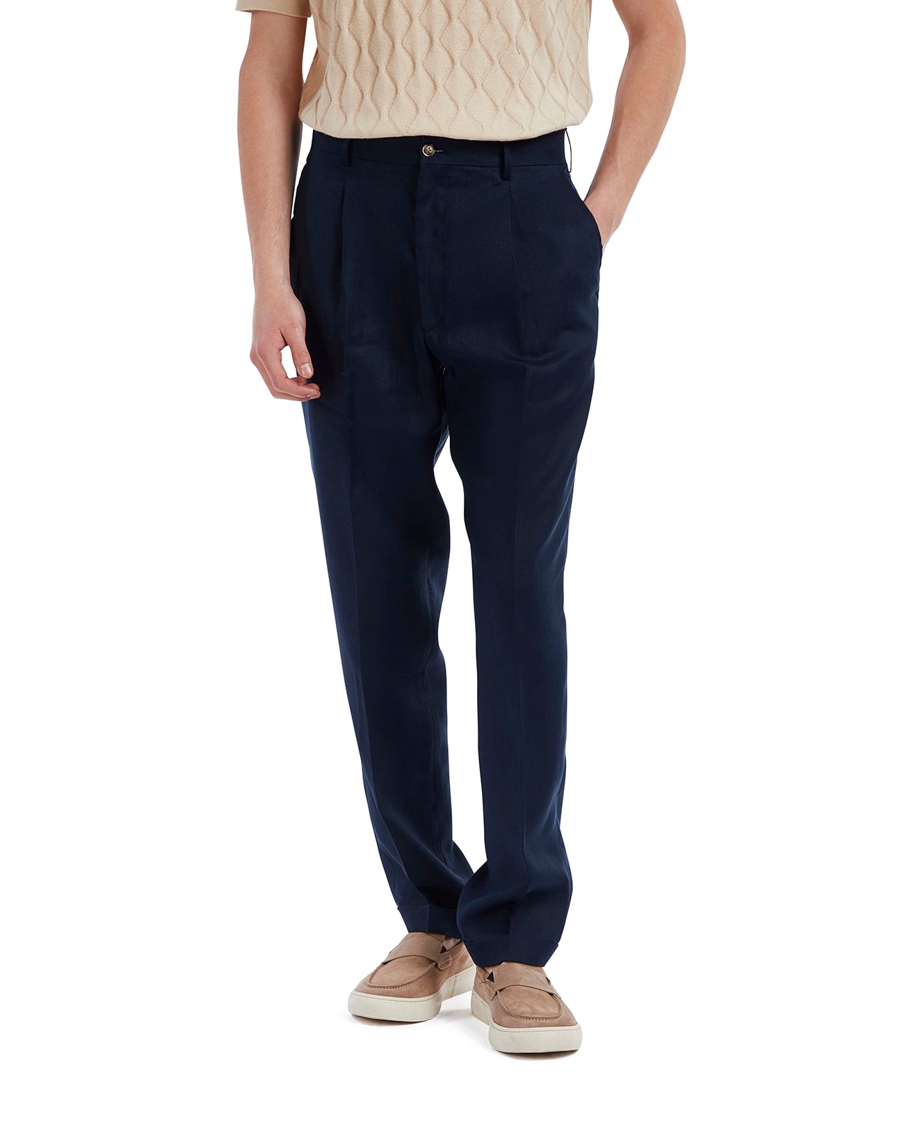 Pantalón Piana de lino puro azul