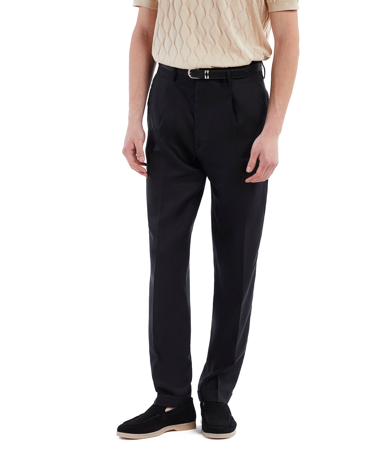 Pantalón Piana de lino puro negro