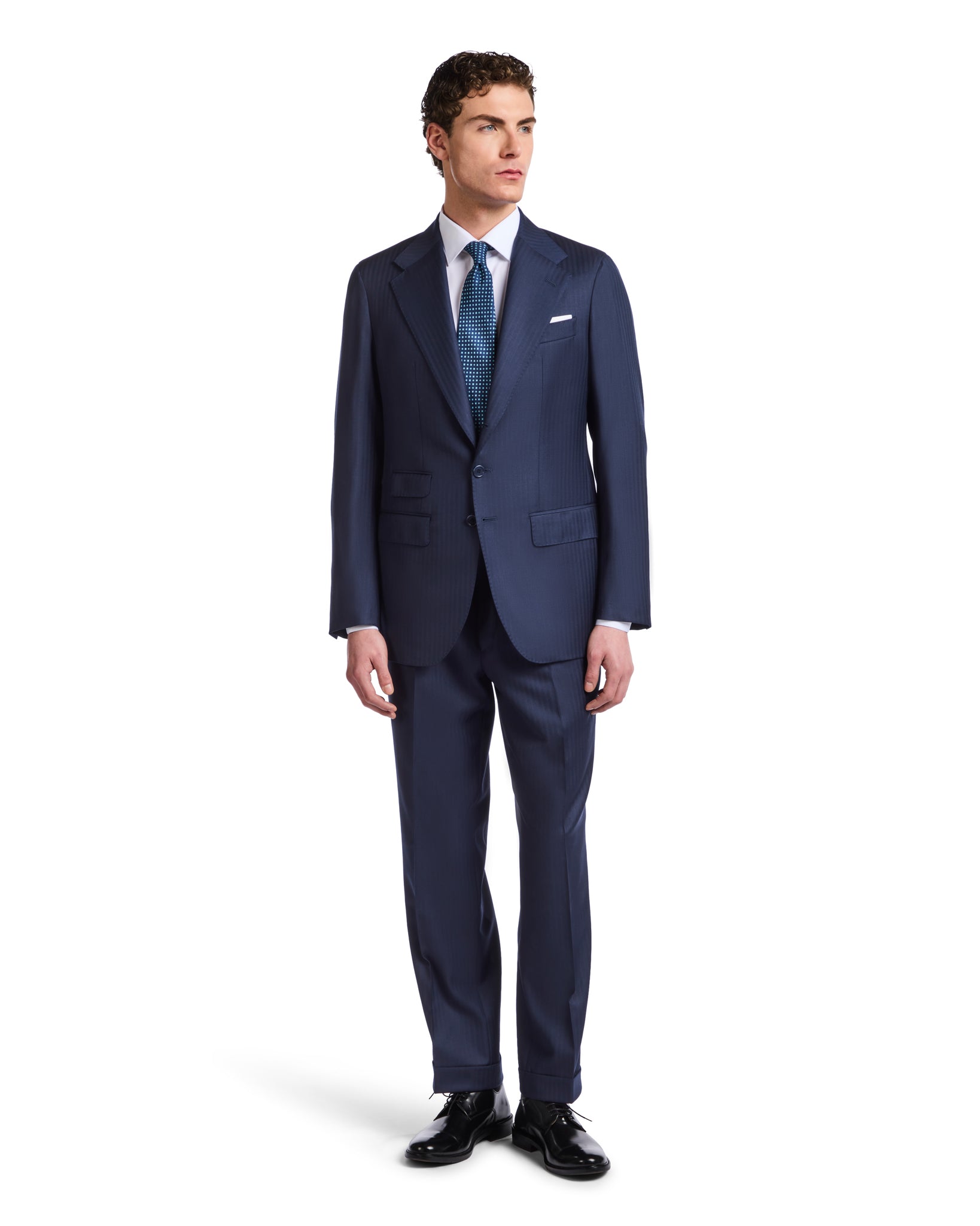 Traje Perennial Vitale Barberis Canonico espiga azul