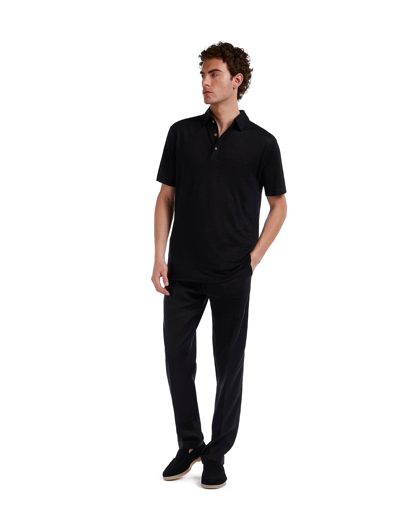 Pantalón Piana de lino puro negro