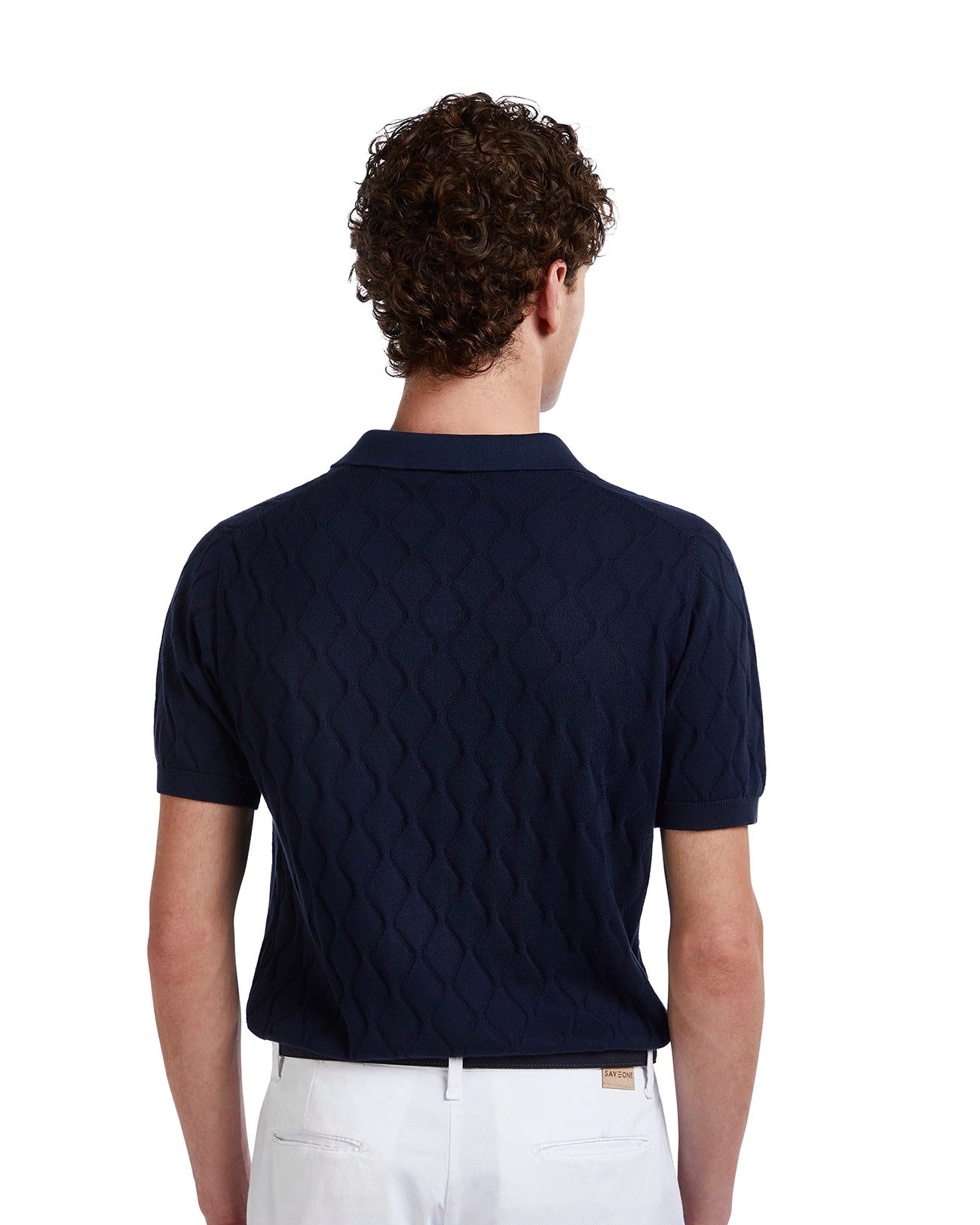 Polo Peter a onde in maglia blu