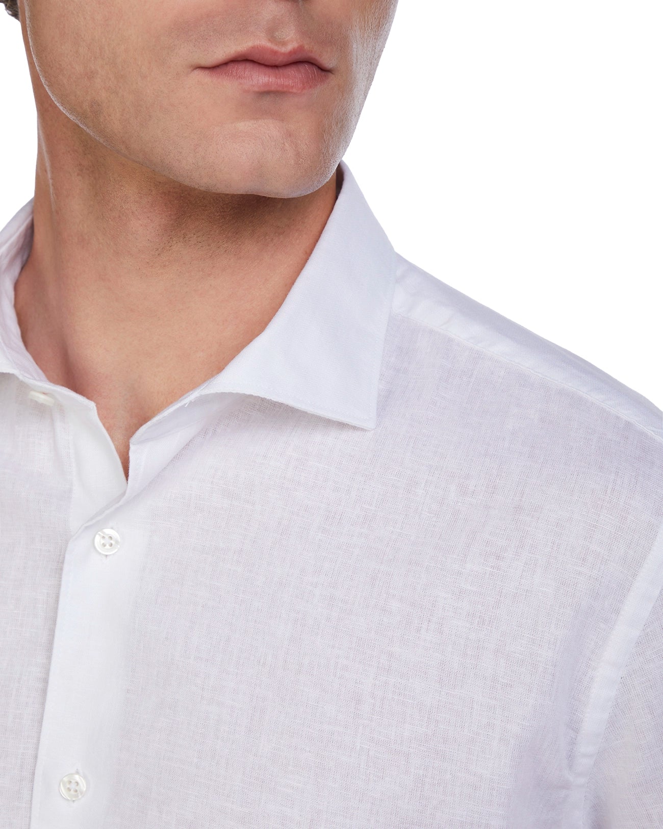 Rennes white linen and cotton shirt
