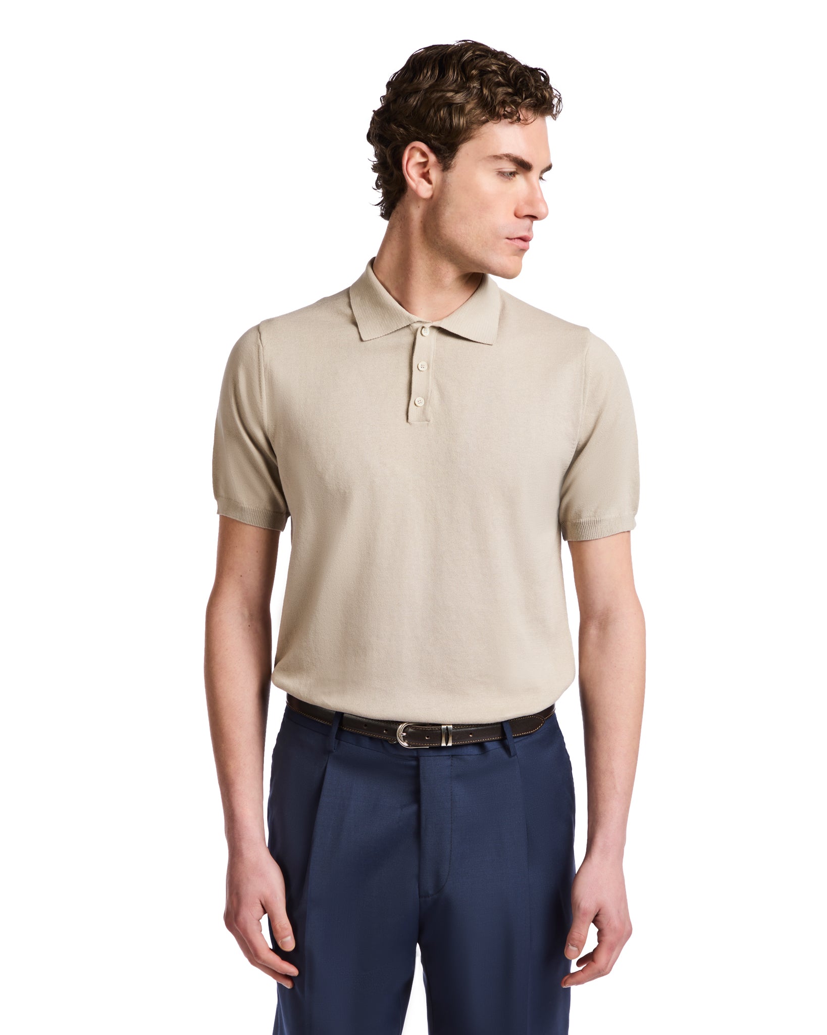 Polo Roger de punto beige