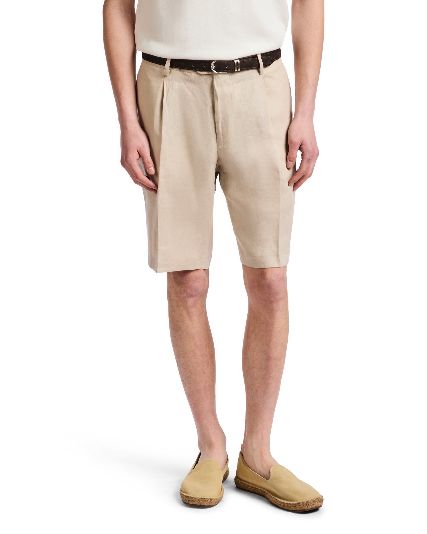 Bermudas Rowan de talle alto con pinzas de cordón