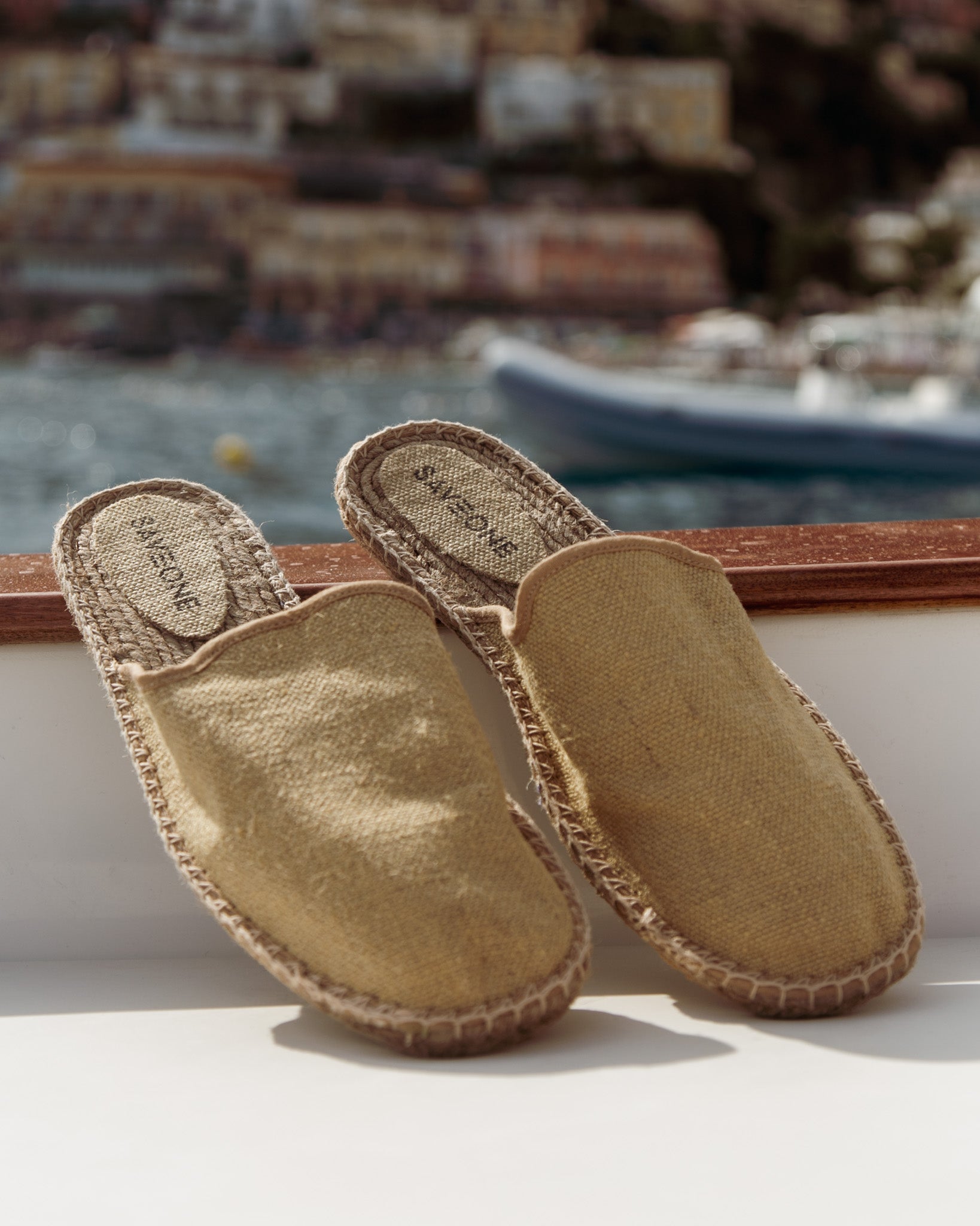 Mules de esparto Portofino camel