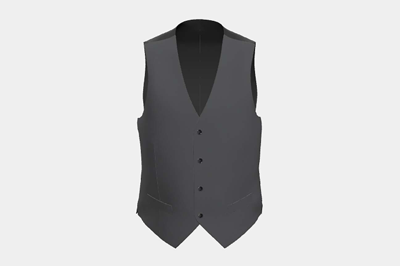 Gilet su misura lana 130s grigio Caccioppoli