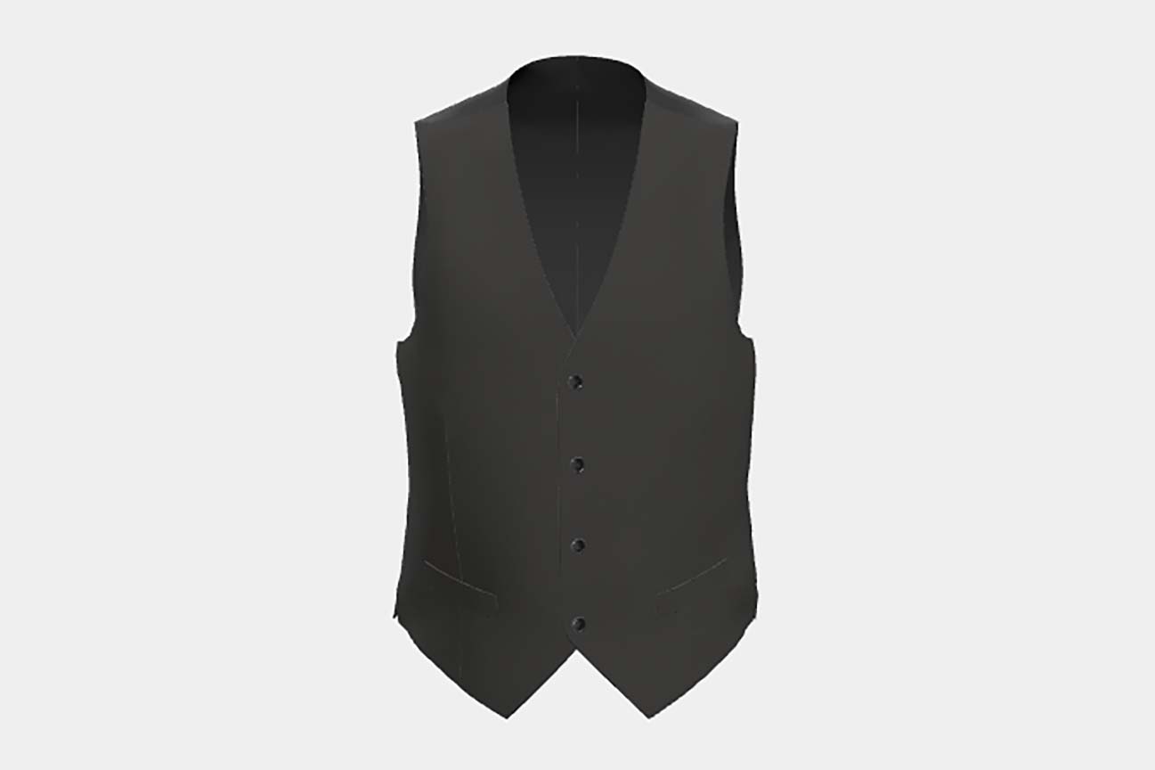 Gilet su misura lana 110s grigio Canonico
