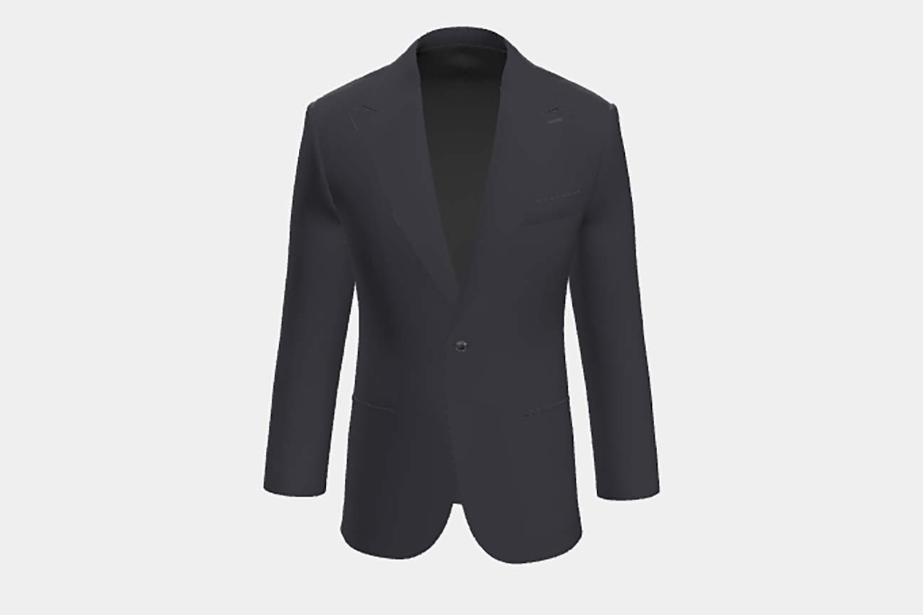Blue houndstooth 130s wool tailored jacket Caccioppoli