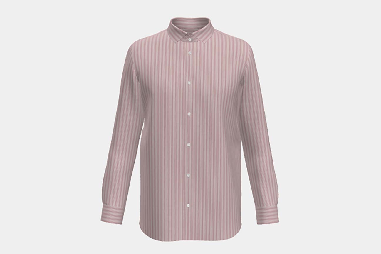 Red striped cotton tailored shirt
