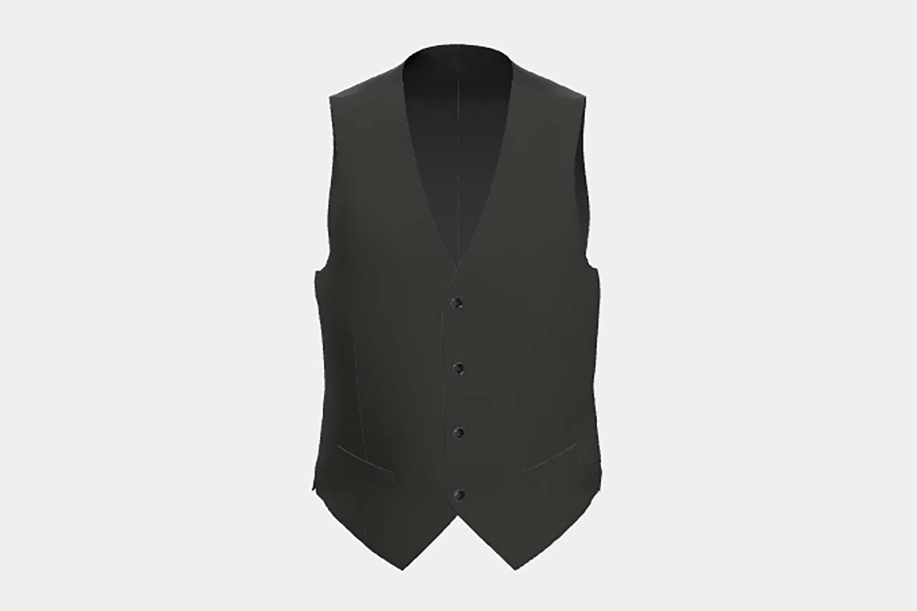 Gilet su misura lana 110s nero Canonico