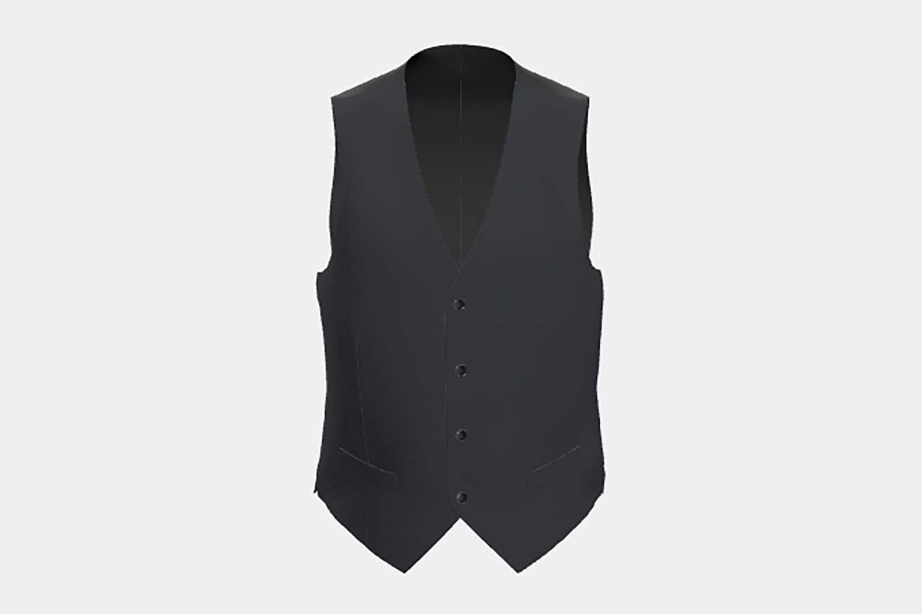 Gilet su misura lana 120s blu Canonico