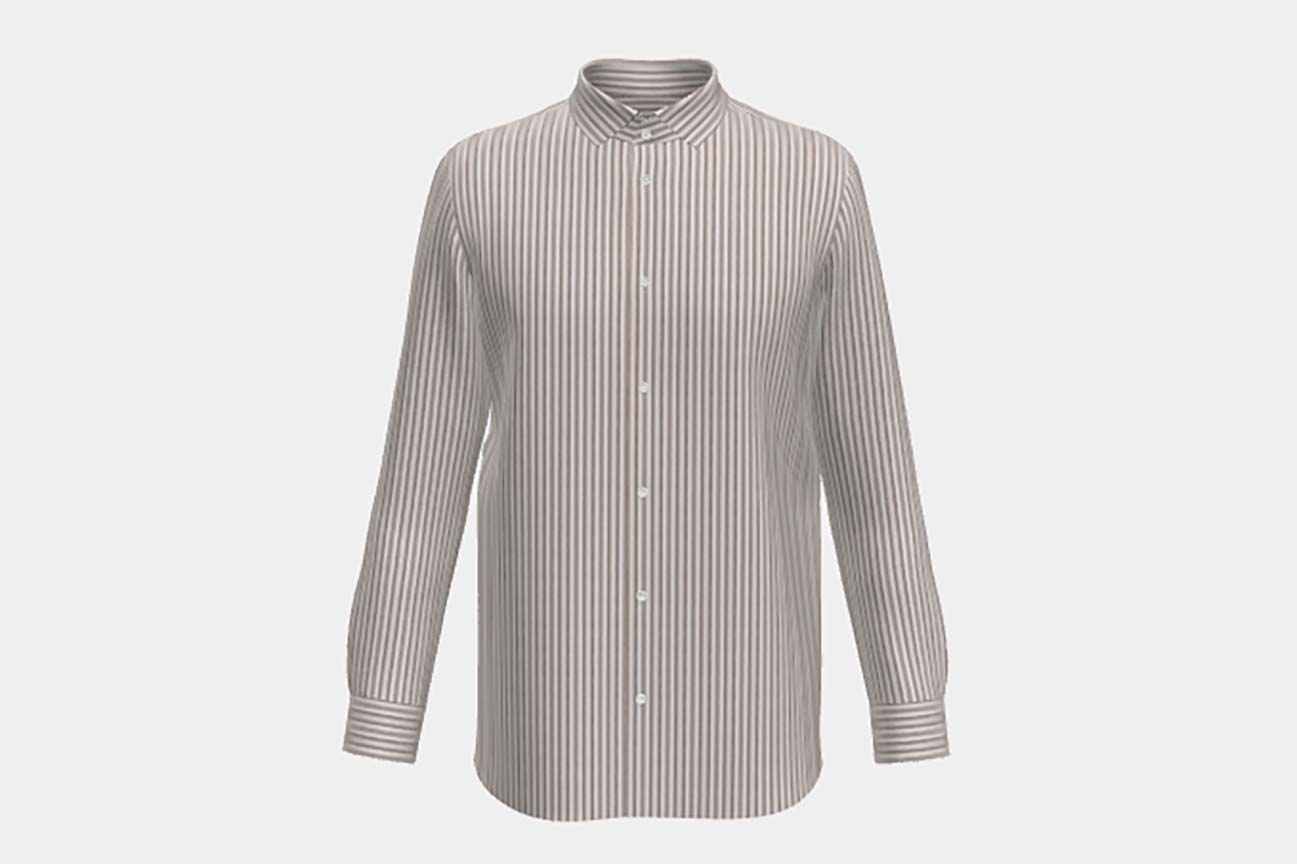 Brown linen and cotton tailored shirt