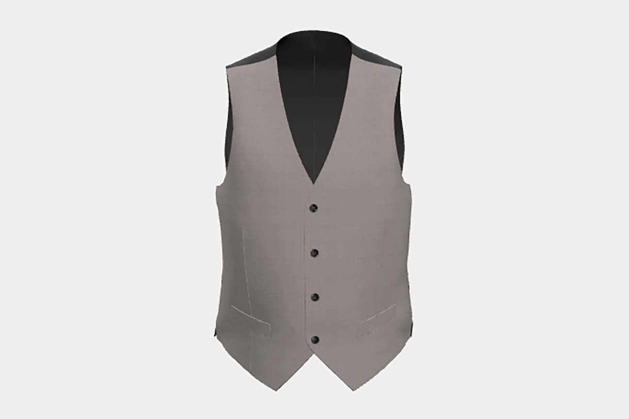 Gilet su misura lana 150s beige Loro Piana