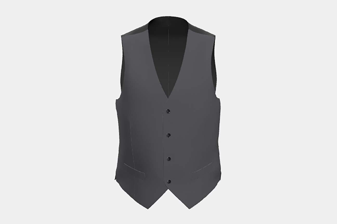 Gilet su misura lana e seta 150s grigio Caccioppoli