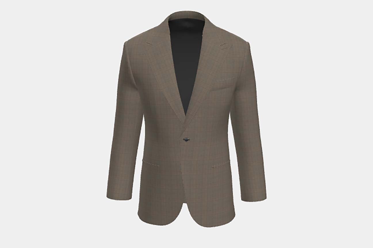 Beige Prince of Wales 130s wool tailored jacket Caccioppoli