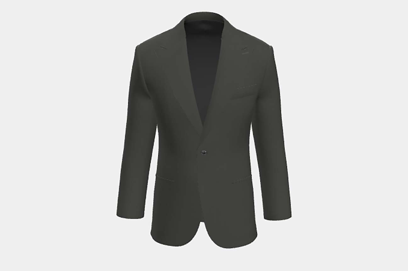 Made to measure solaro 130s green wool jacket Caccioppoli