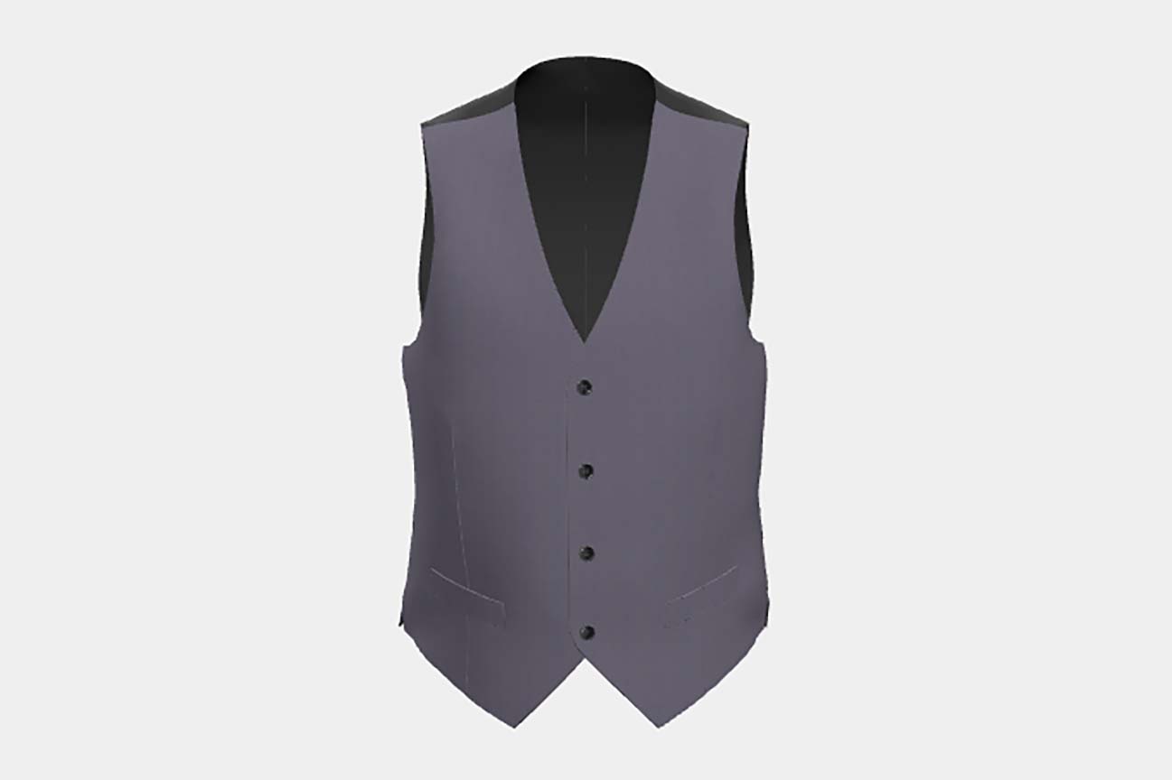 Gilet su misura lana e seta 150s viola Caccioppoli