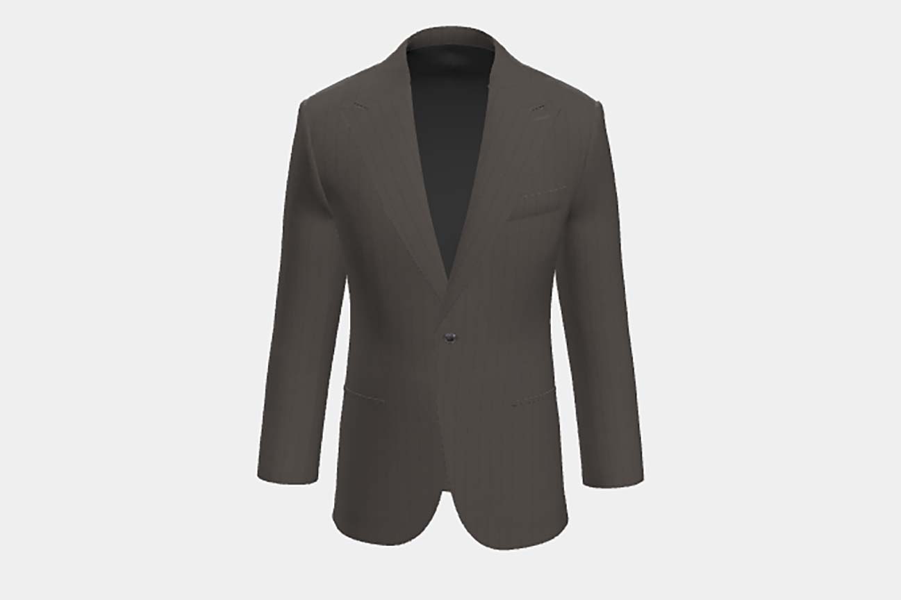 Brown pinstriped 130s wool tailored jacket Caccioppoli