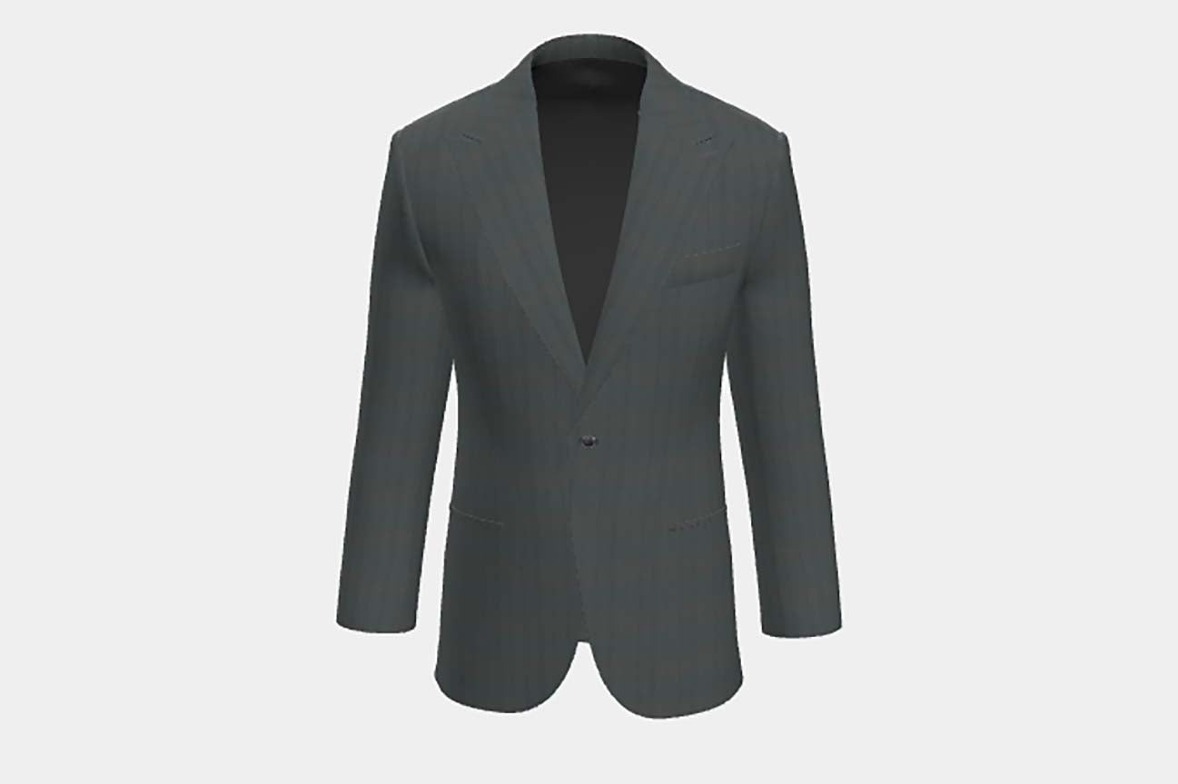 Made to measure 130s wool jacket with green window Caccioppoli