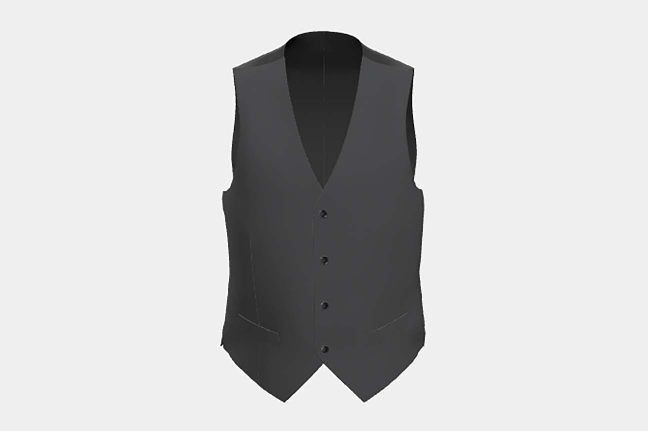 Gilet su misura lana 130s grigio Caccioppoli