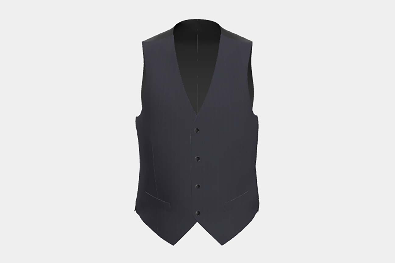 Gilet su misura lana 110s blu Canonico