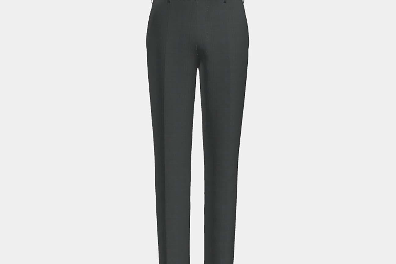 Bespoke green Prince of Wales wool 130s trousers Caccioppoli