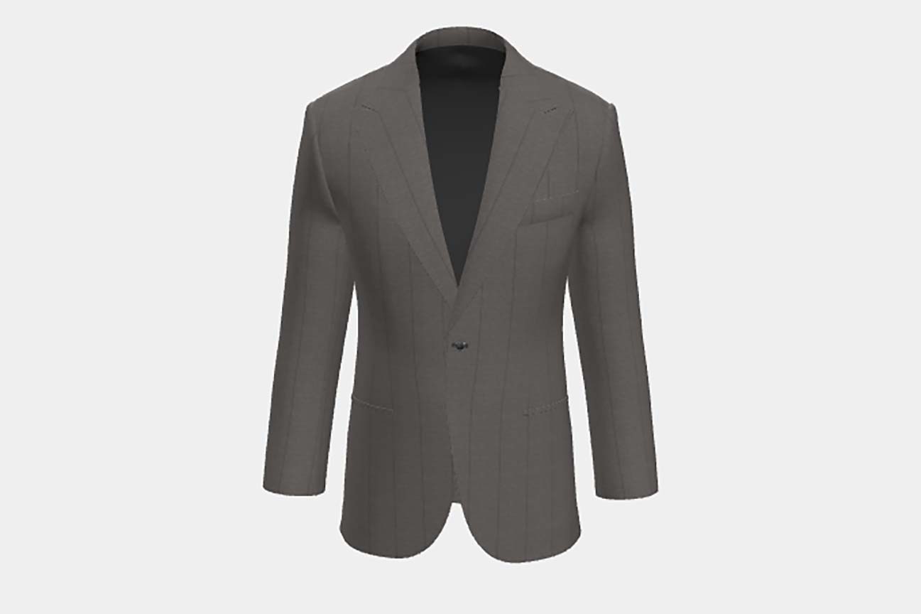 Brown pinstriped 130s wool tailored jacket Caccioppoli