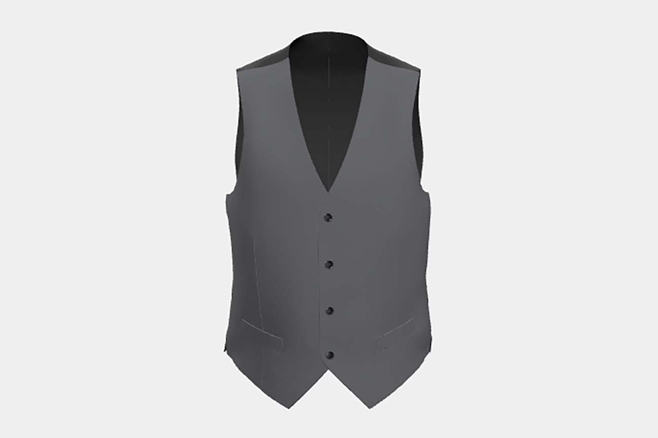 Gilet su misura lana 130s grigio Caccioppoli