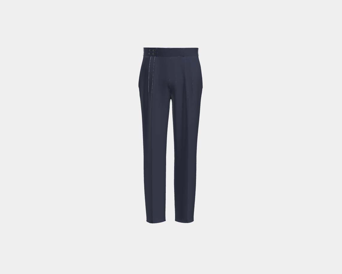 Caccioppoli blue solaro 130s wool tailored trousers with band