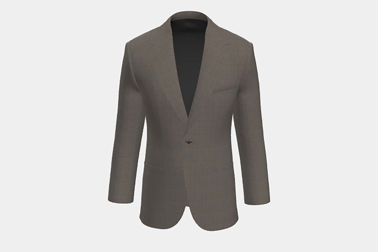 Beige Prince of Wales 130s wool tailored jacket Caccioppoli