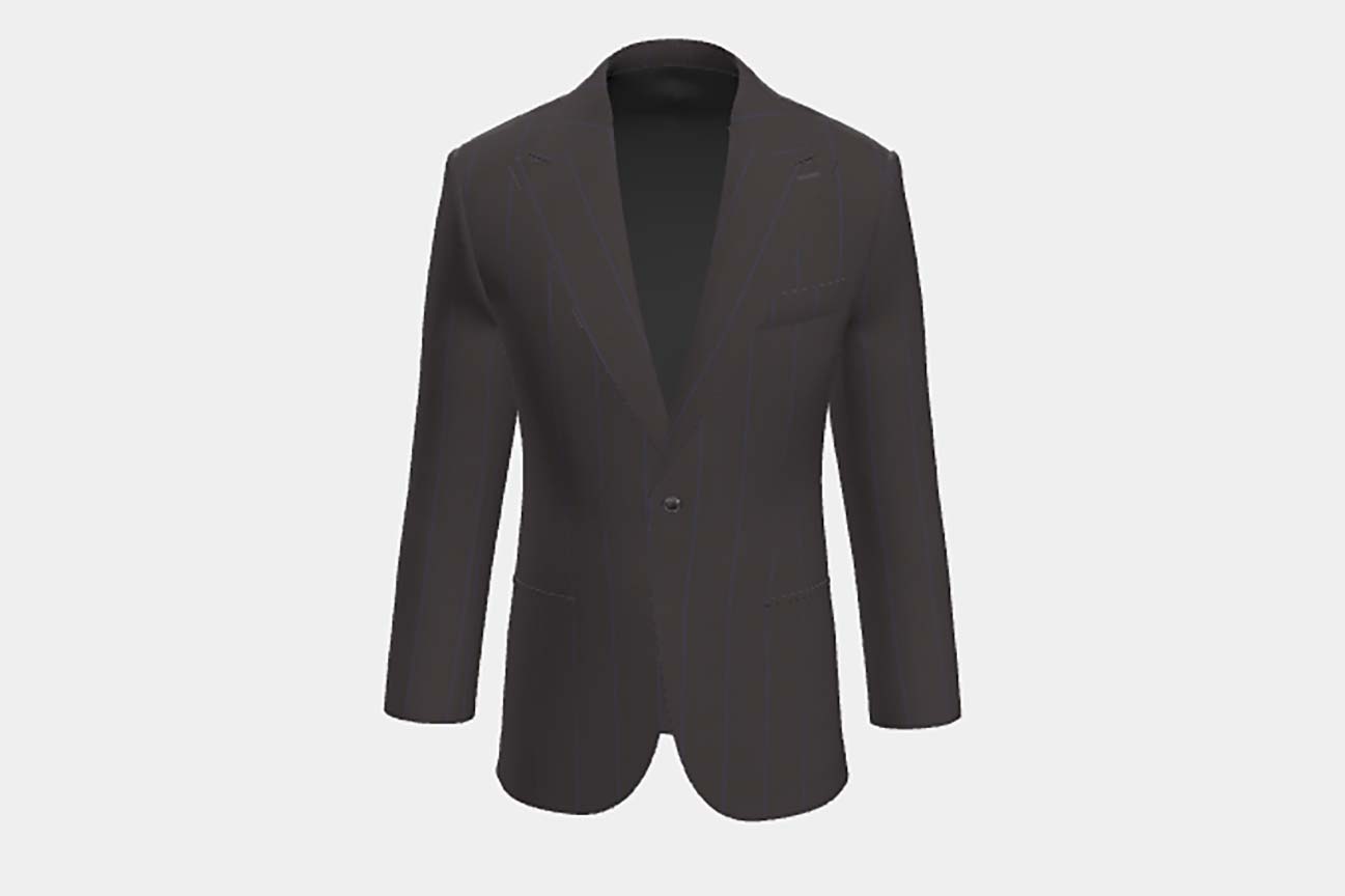 Brown pinstriped 130s wool tailored jacket Caccioppoli