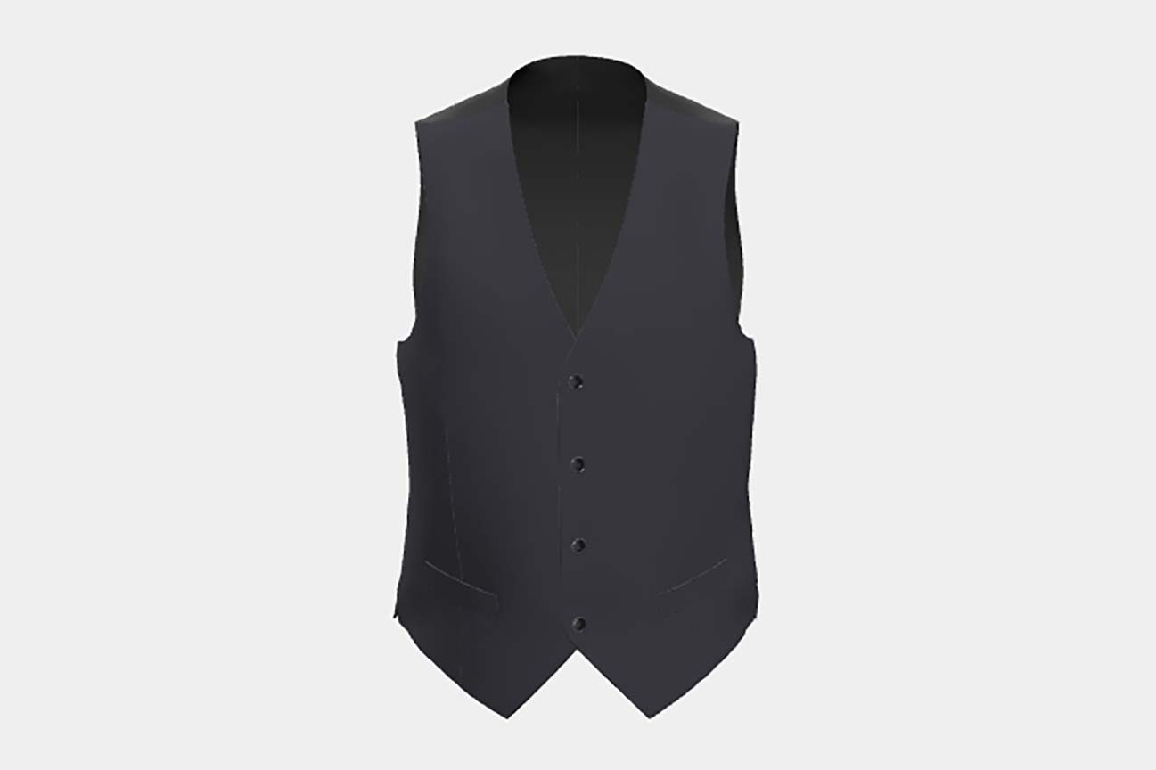 Gilet su misura lana 130s finestrato blu Caccioppoli