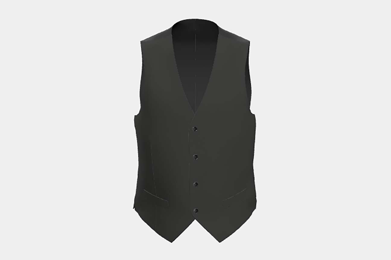 Gilet su misura lana 150s grigio Loro Piana