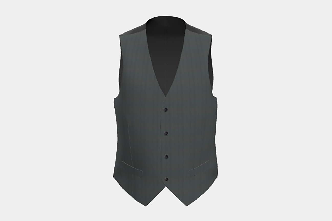 Gilet su misura lana 130s finestrato verde Caccioppoli
