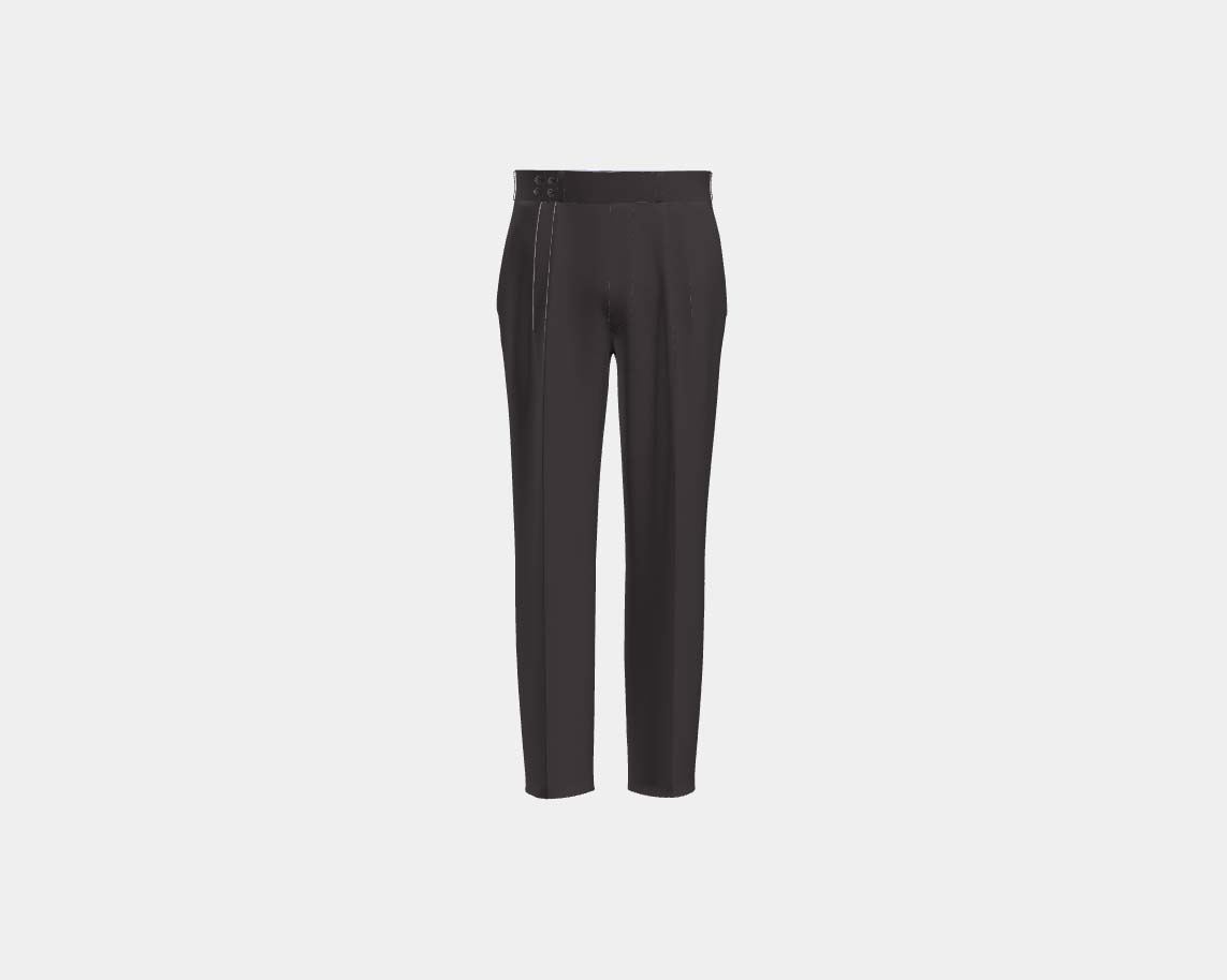 Purple 130s wool tailored trousers with band Caccioppoli