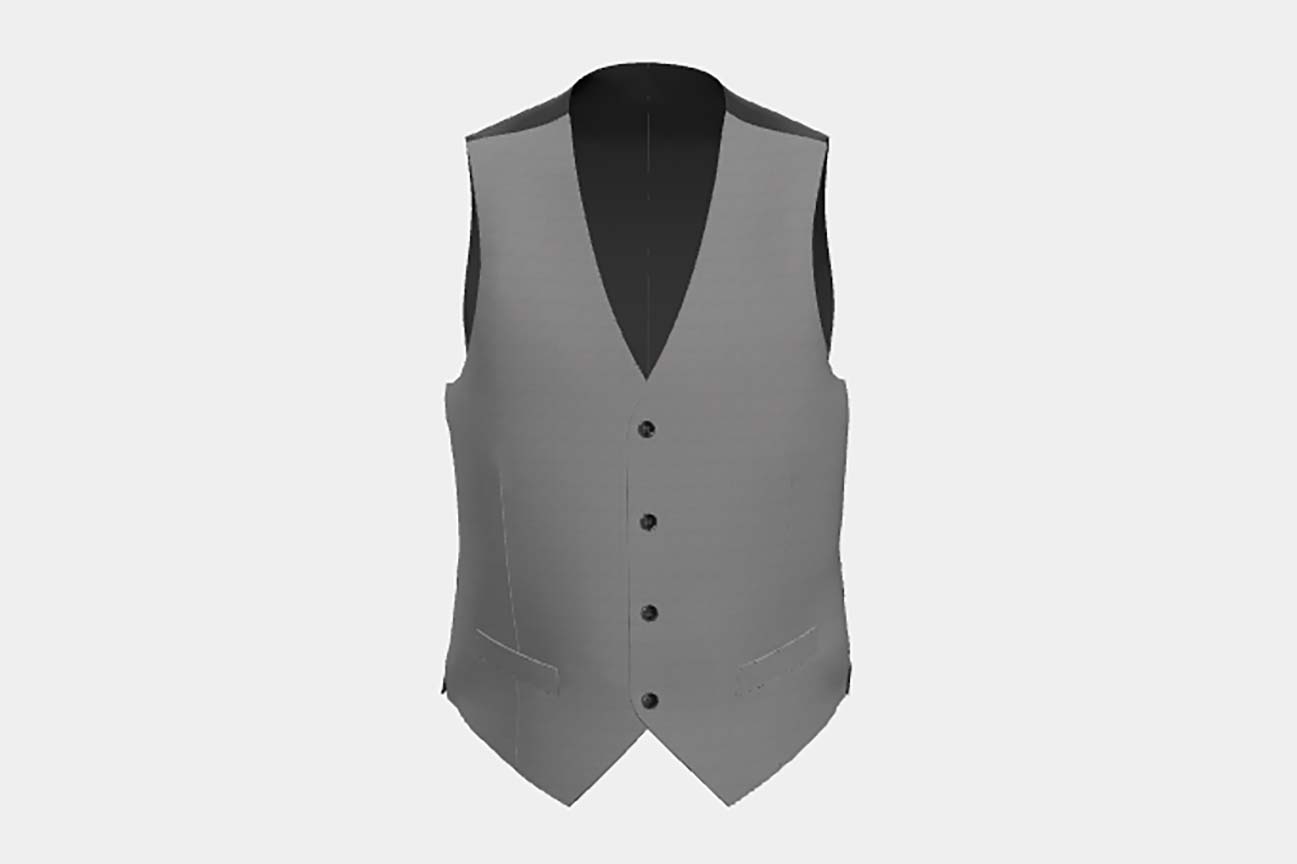 Gilet su misura lana e seta 150s grigio chiaro Caccioppoli