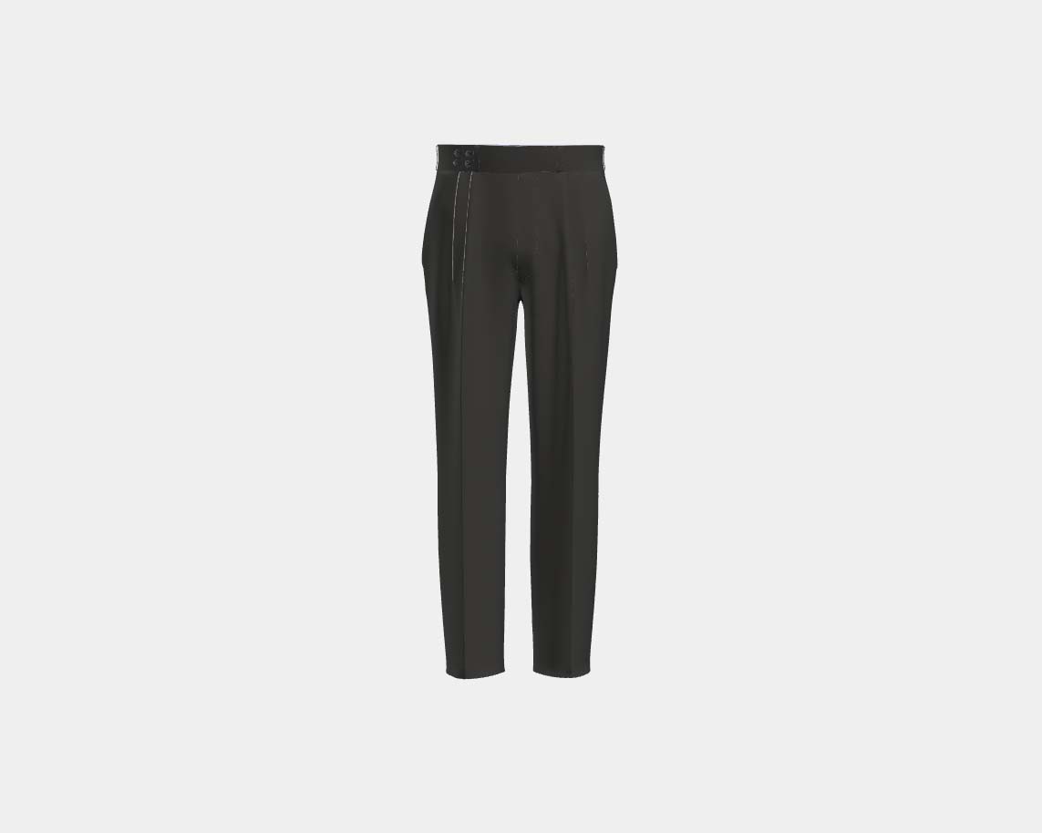 Pantalone con fascia su misura lana 110s grigio Canonico