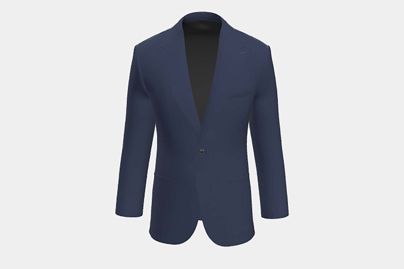 Blue houndstooth 130s wool tailored jacket Caccioppoli