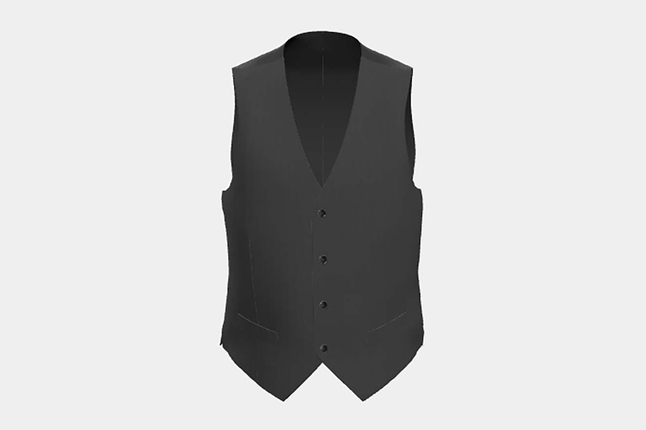 Gilet su misura lana e seta 150s grigio Caccioppoli