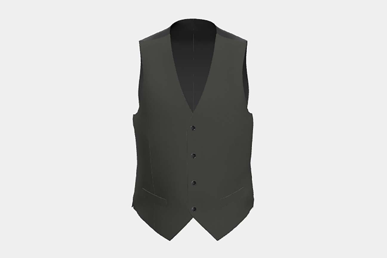 Gilet su misura lana solaro 130s verde Caccioppoli