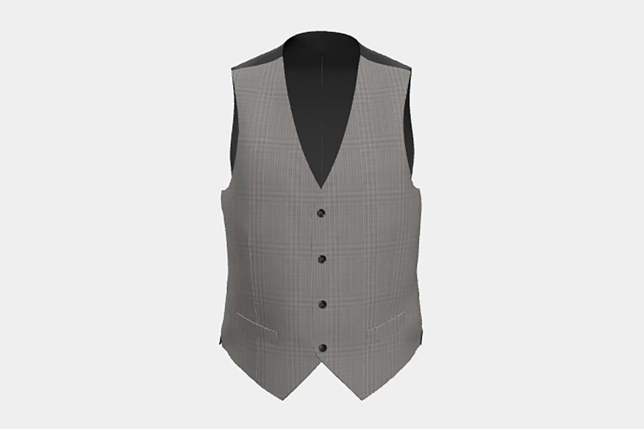 Gilet su misura lana 110s nero Canonico
