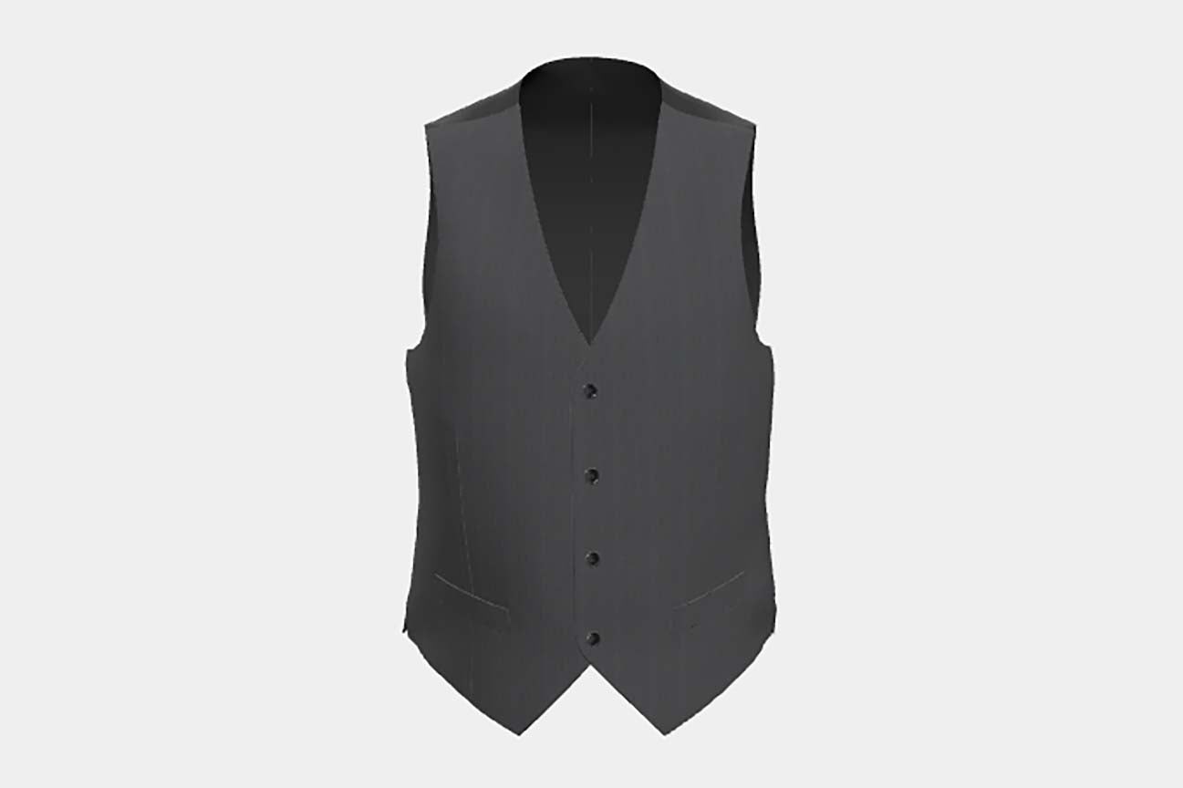 Gilet su misura lana 110s grigio Canonico