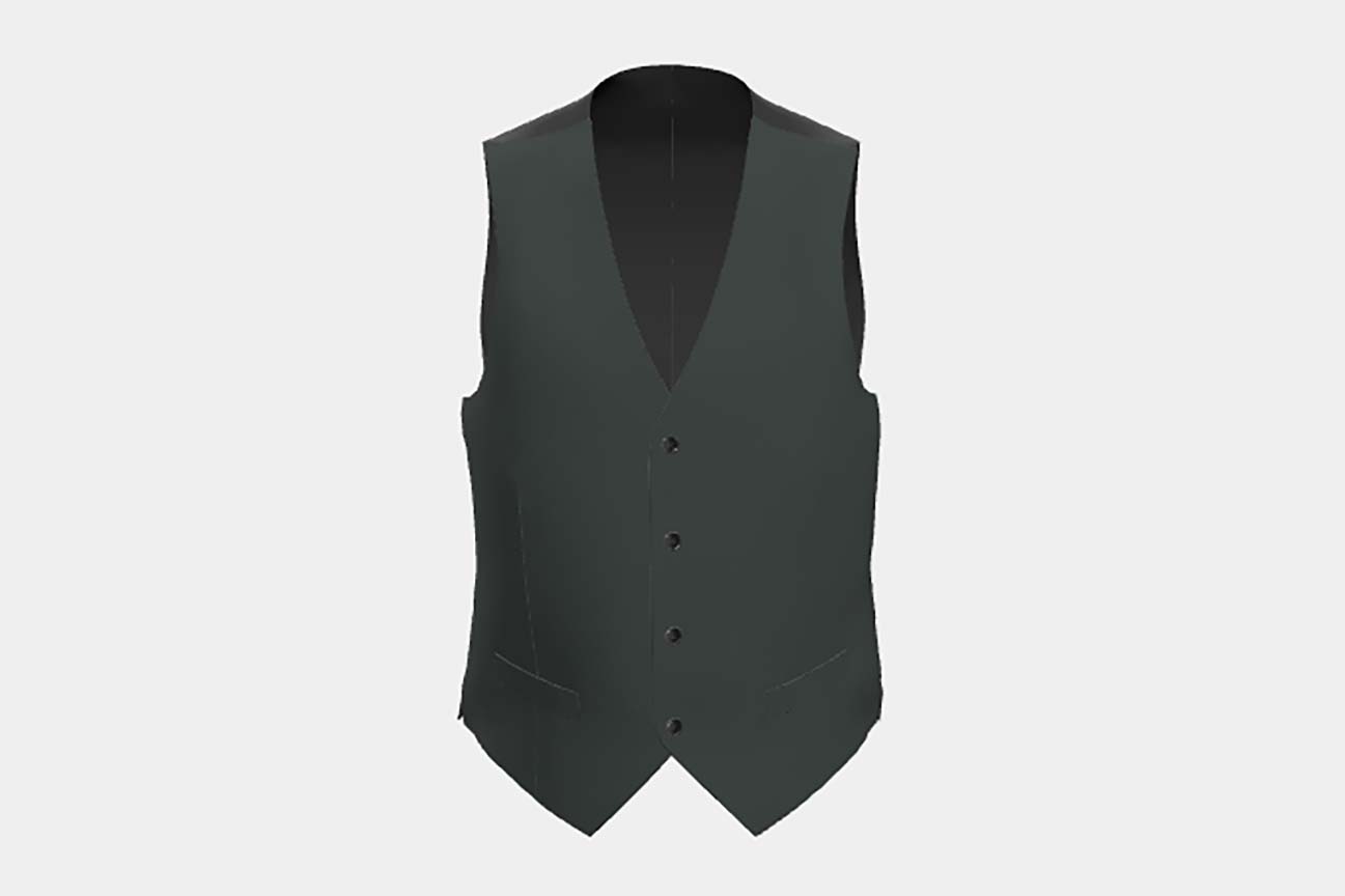 Gilet su misura lana 130s verde Caccioppoli