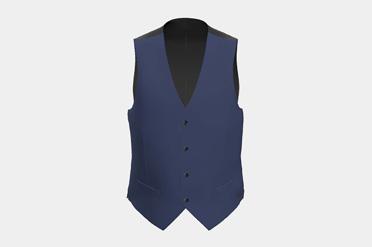 Gilet su misura lana 120s blu Canonico