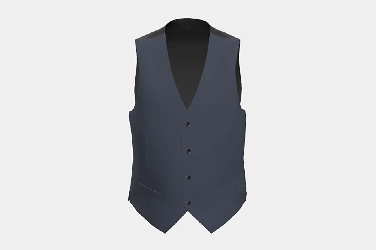 Gilet su misura lana 130s blu Caccioppoli