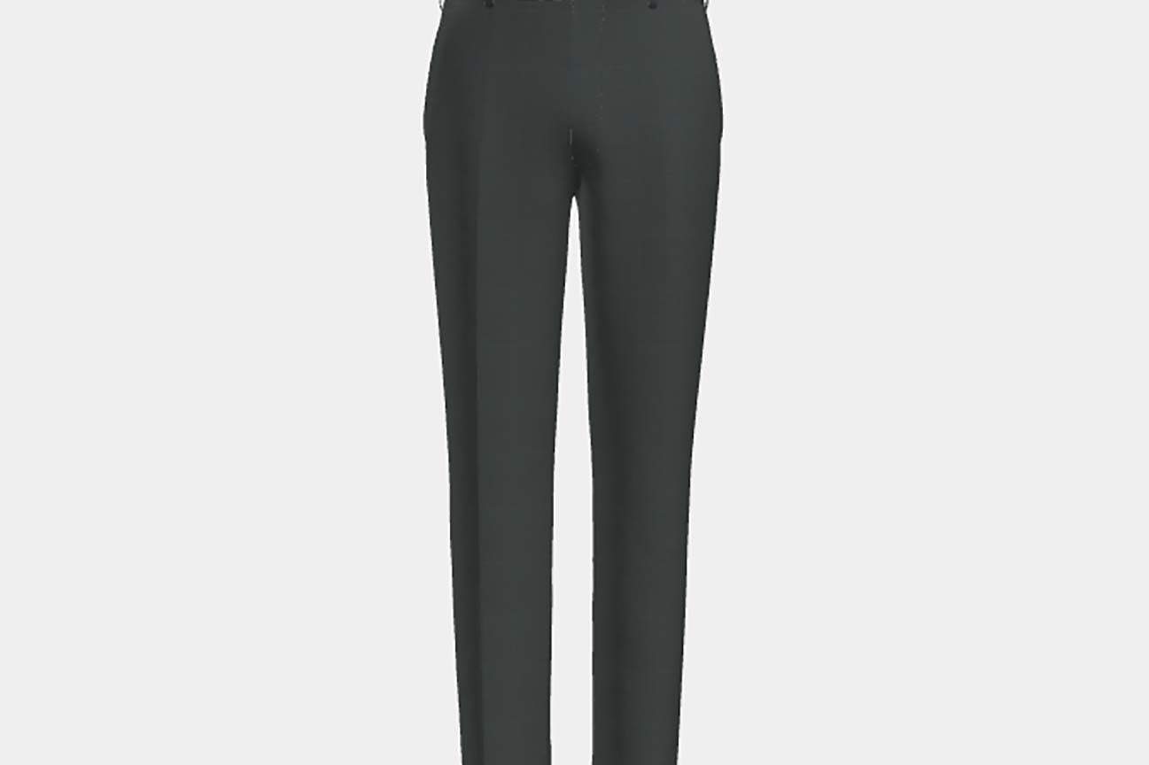 Made-to-measure 130s wool trousers with green window Caccioppoli