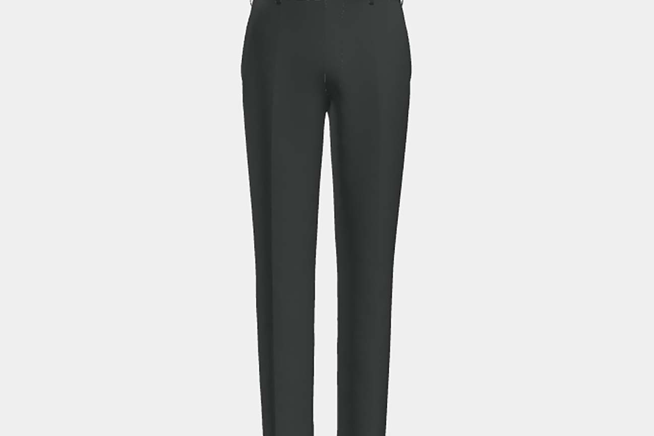 Made to measure 150s green wool and silk trousers Caccioppoli