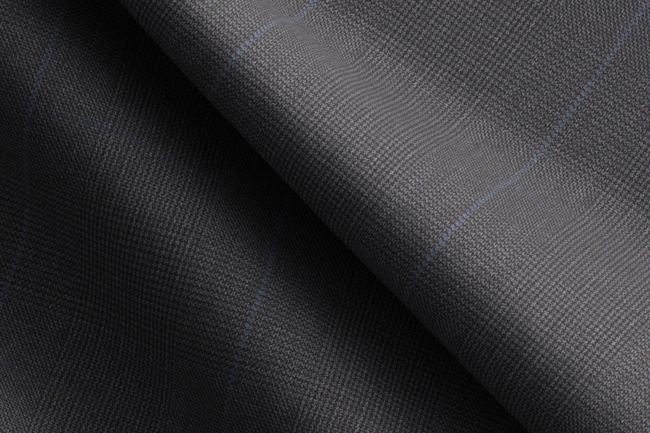Traje a medida de lana 130s con ventana gris Caccioppoli