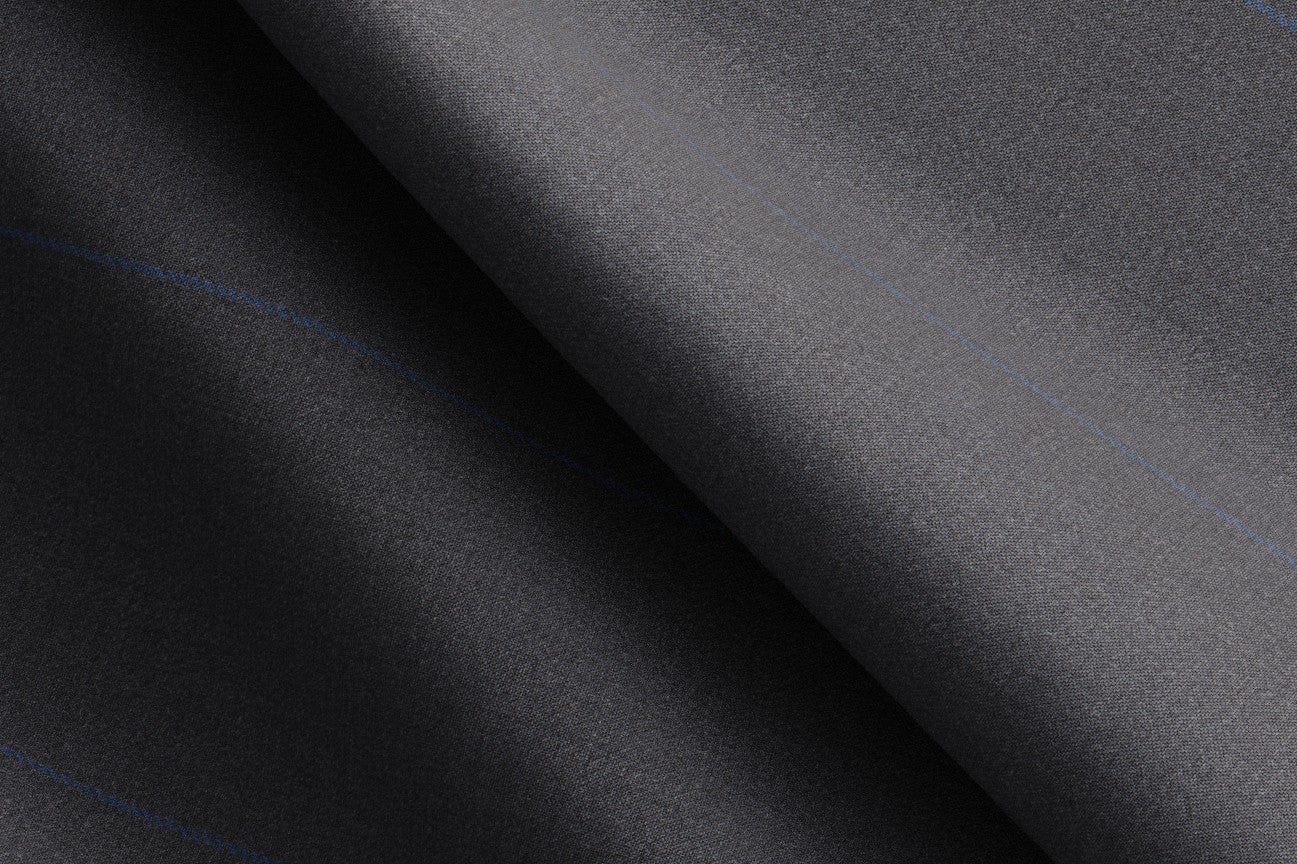 Traje a medida de lana gessato gris 130s Caccioppoli