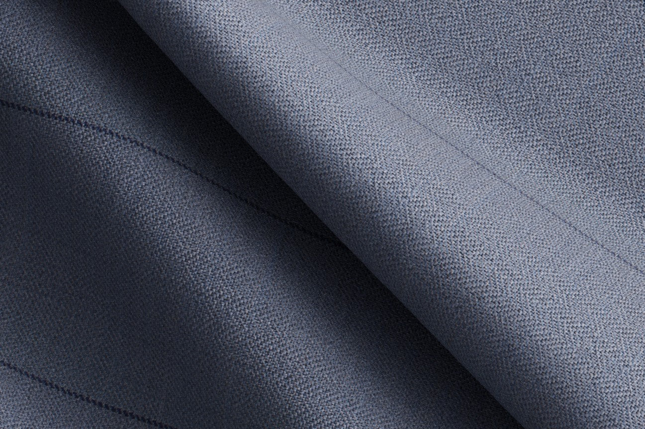 Traje a medida de lana 130s a rayas azul claro Caccioppoli